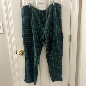 Hanna Andersson Adult Green Red Plaid Flannel Cotton Pajama Pants XXL